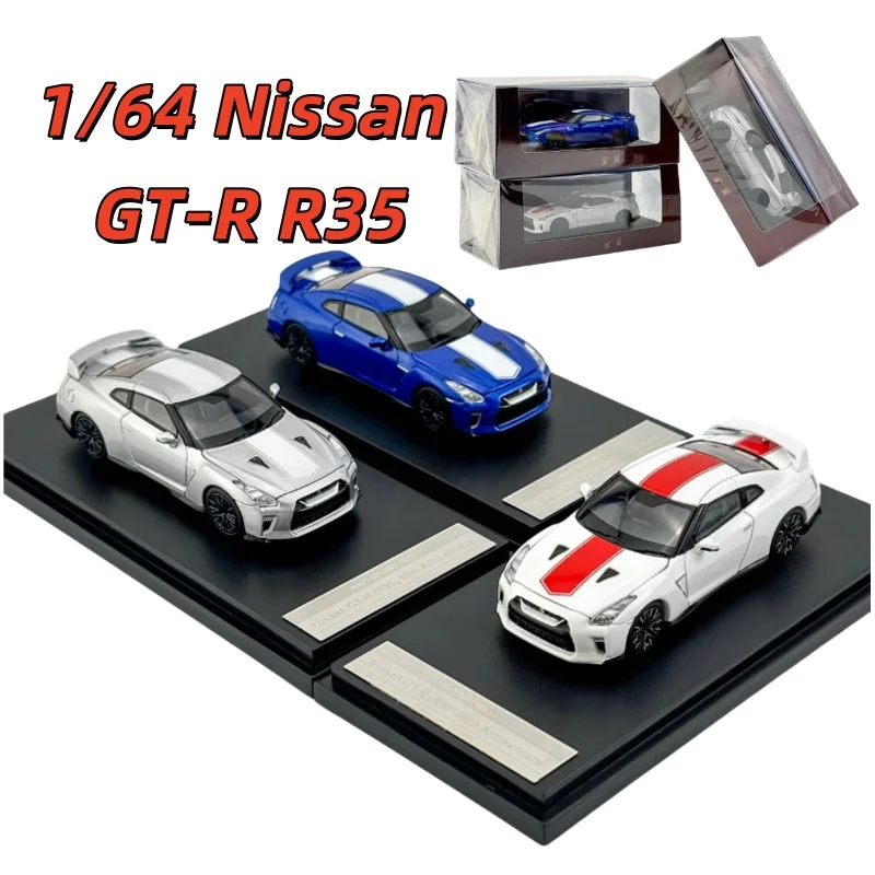 

MH Diecast 1/64 Scale Nissan Alloy Car Model Nissan GT-R Sports Car R35 50th Anniversary Edition Play Vehicles Original Box