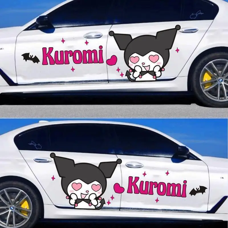 Sanrio Kuromi Car Film for All Cars Kuromi Cartoon Creative Decoration Body Stickers Cute Car Accessories