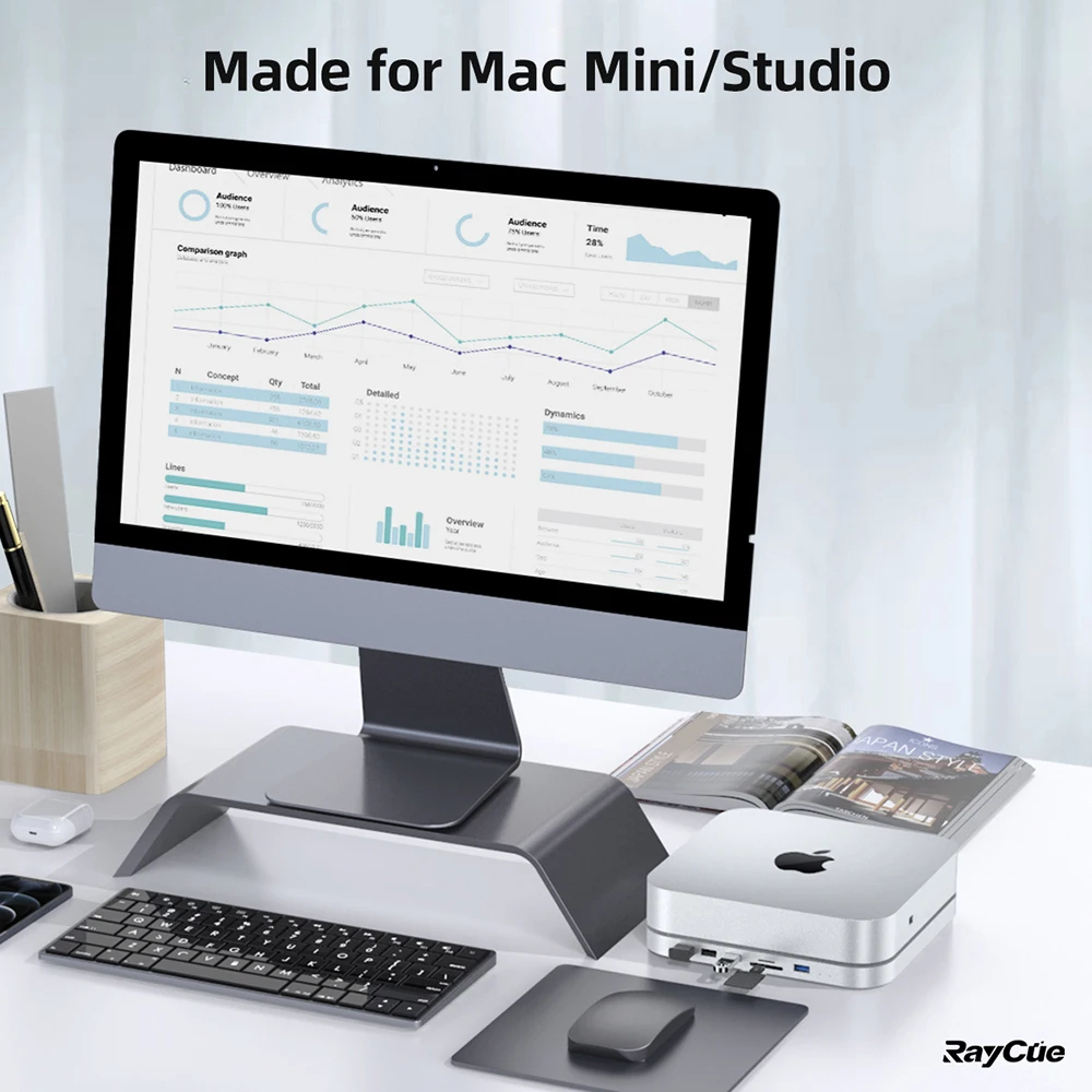 Imagem -06 - Elecife-docking Station para Mac Mini Hub Usb 3.0 com 2.5 Hdd Sata Enclosure Slot para Cartão sd tf para Mac Studio Usb-c em 1