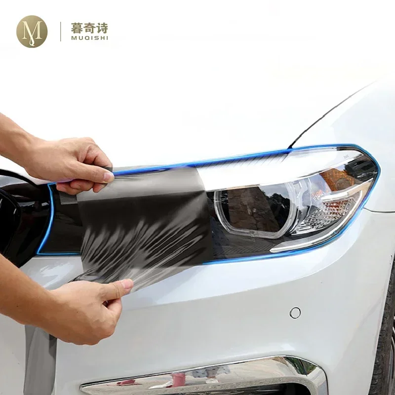 لتويوتا كامري 2024-2025 المصباح الخارجي للسيارة قبل القطع مقاومة للخدش طبقة رقيقة واقية من البولي يوريثان شفافة/أسود مدخن