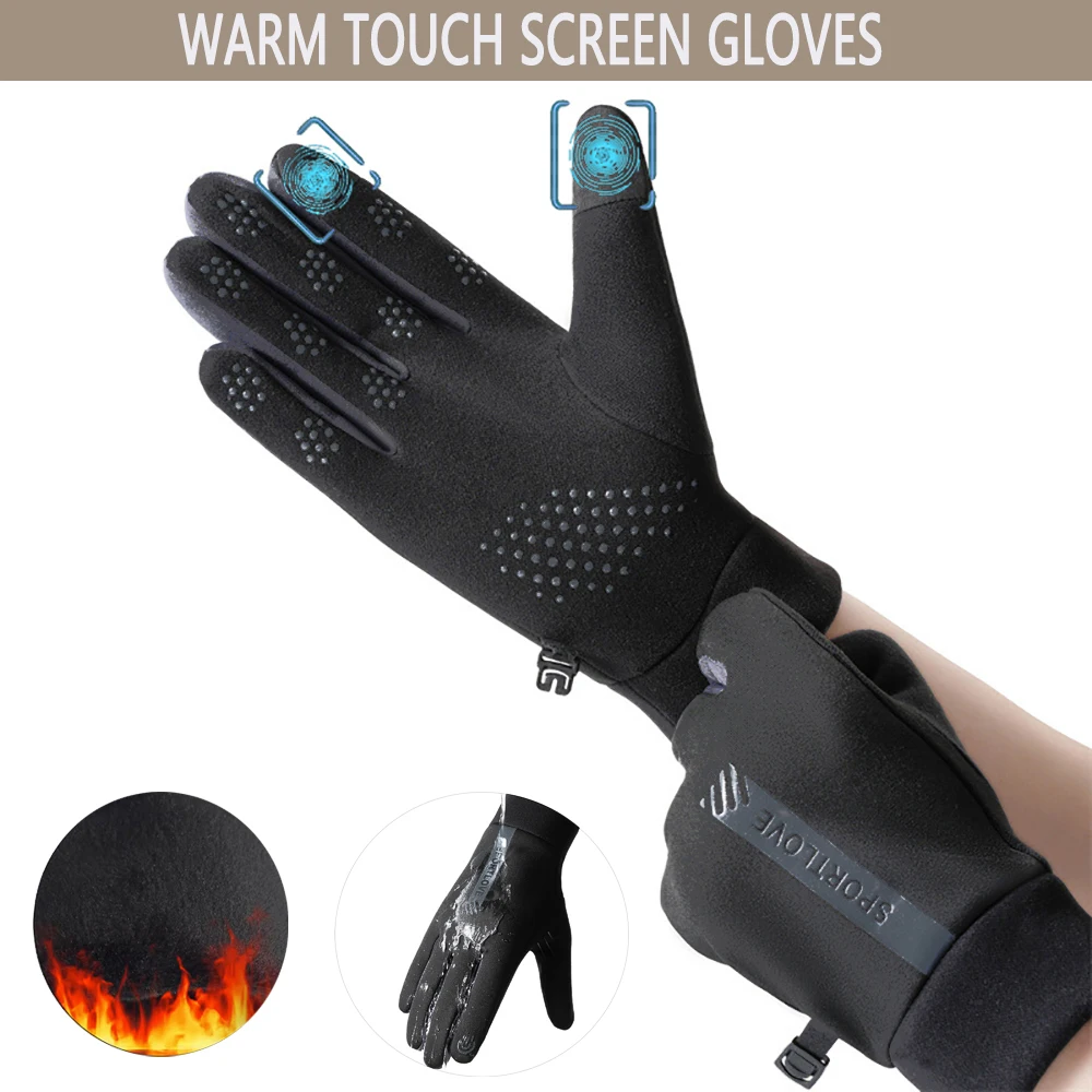 Wasserdichte Thermo-Sporthandschuhe mit Touchscreen für Damen und Herren, perfekt zum Laufen, Fahren, Wandern, Spazierengehen, Arbeiten