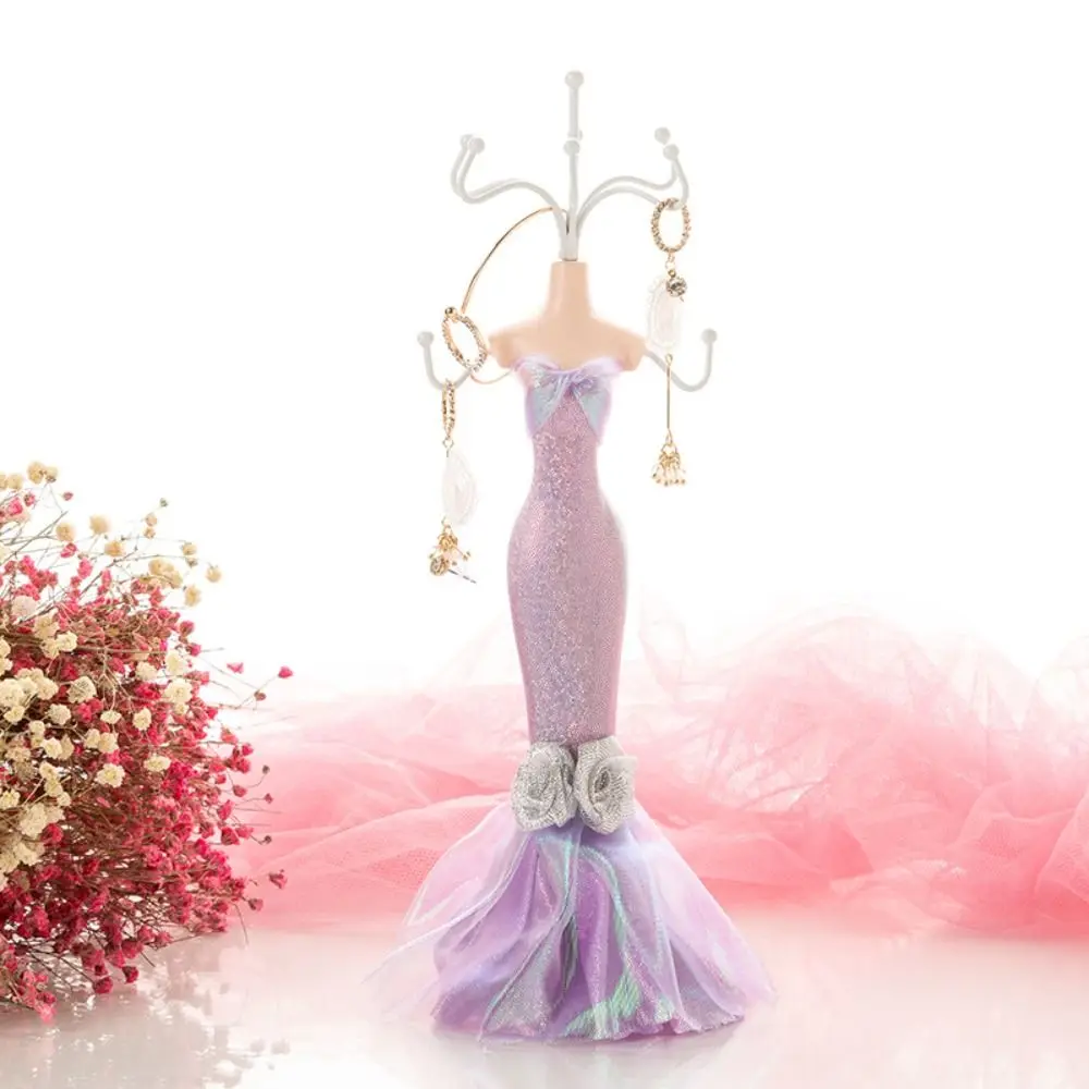 

Organizer Rack Necklace Mannequin Display Stand Princess Ring Evening Gown Jewelry Display Rack Flower Rose