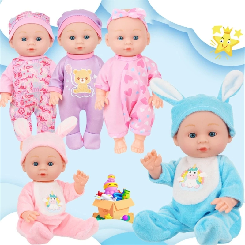 Boneca reborns 9 polegadas, simulação caucasiana, para crianças pequenas, com macacão, jogo dramatização, brinquedo,