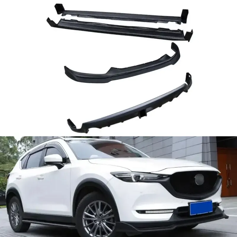 

For Mazda CX-5 CX5 2017-2021 ABS Matte Black Body Kit Car Front Bumper Lip Rear Diffuser Side Skirt Fender Flares