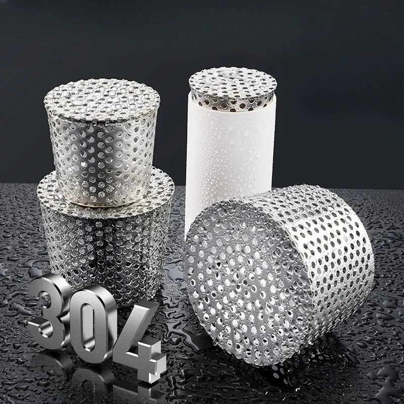 304 Stainless Steel Floor Drain Wall-side Insert Courtyard Outdoor Pipe Ventilation Drainage Out Terrace Anti-rat Filter Debris