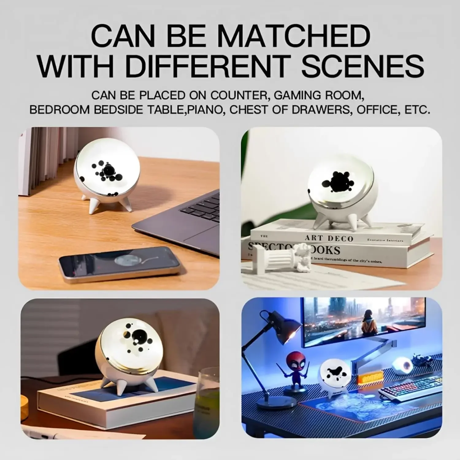 

Creative Desktop Display Tide Play Ball MHD Pickup Syllable Ferrofluid Speaker Companion Music Rhythm Light For Computer Users