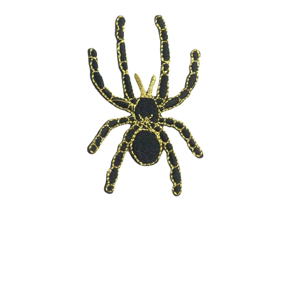 Fine Black Gold Silver Spider Iron On Appliques Patch per ricamo per abbigliamento Animal Iron On Patch On Clothes Sticker