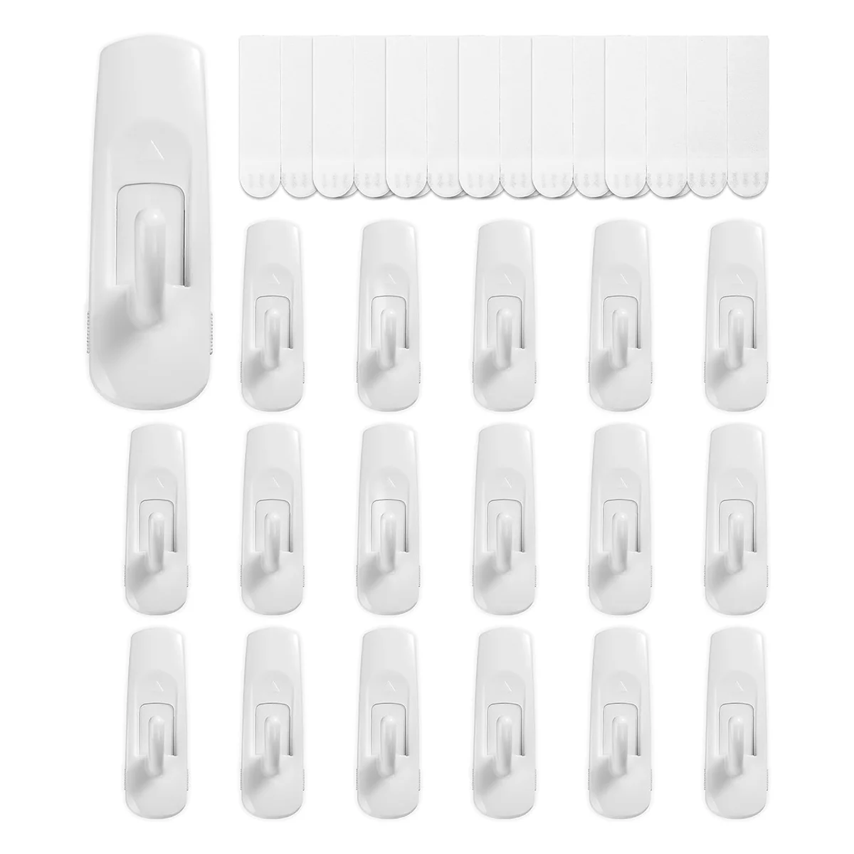 

18 Hooks+24 Strips, Medium Utility Hooks, Organize Damage-Free Hanging Hooks Heavy Duty with Adhesive Strips