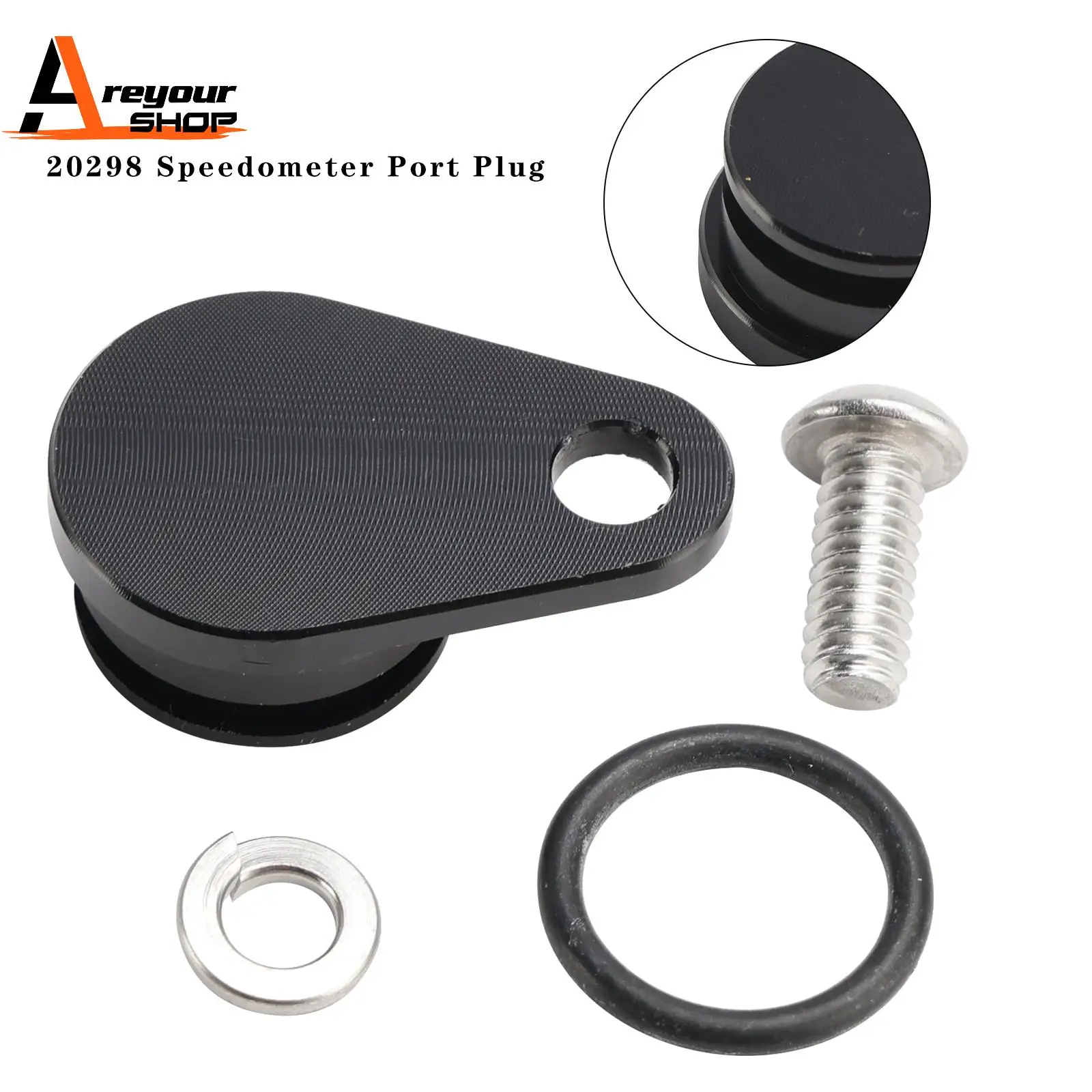 Areyourshop 20298 Speedometer Port Plug with bolt