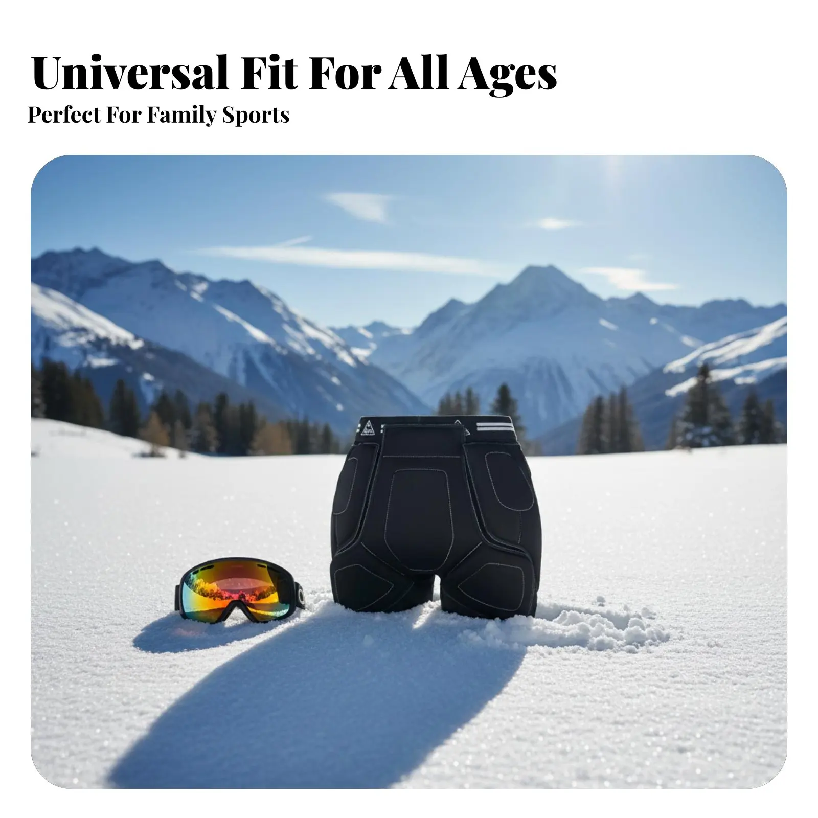 Ski Pelvic Pad & Knee Protector Set, Shock-Absorbing Pants, Unisex, Wear Under Clothing, For Kids & Adults - view 2