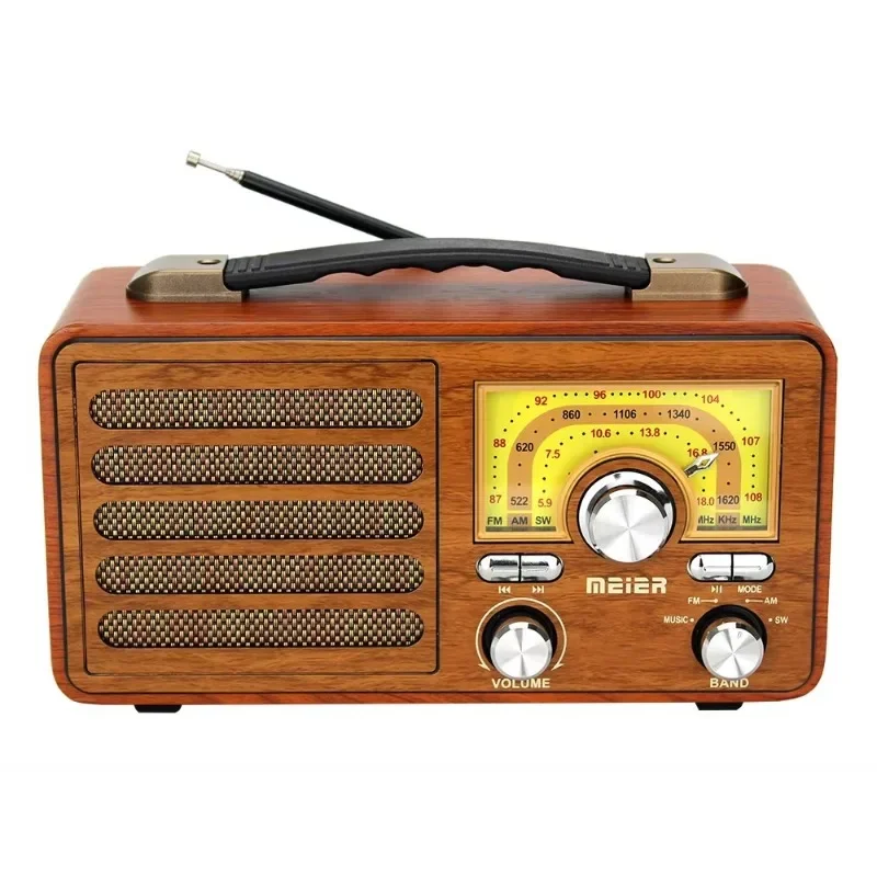 M-1912BT خمر المحمولة Am Fm Sw راديو سمّاعات بلوتوث سطح المكتب الخشبي HIFI Soundbox دعم BT محرك USB TF بطاقة التشغيل #4