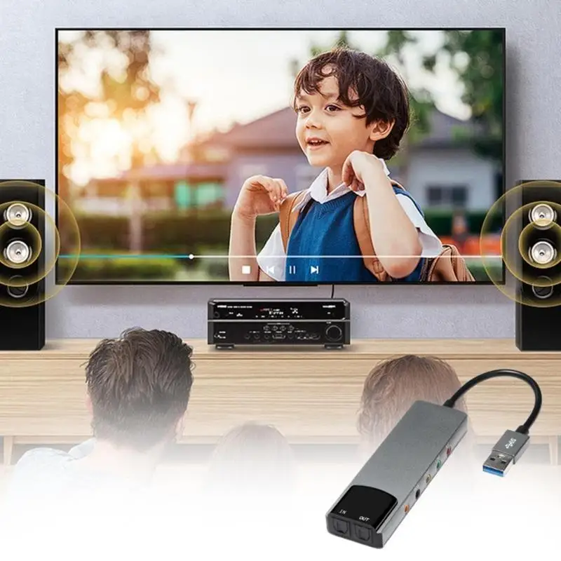 

Звуковые интерфейсы USB 31BA Внешняя звуковая карта с входом для микрофона, линейным входом, оптическим SPDIF для качественного