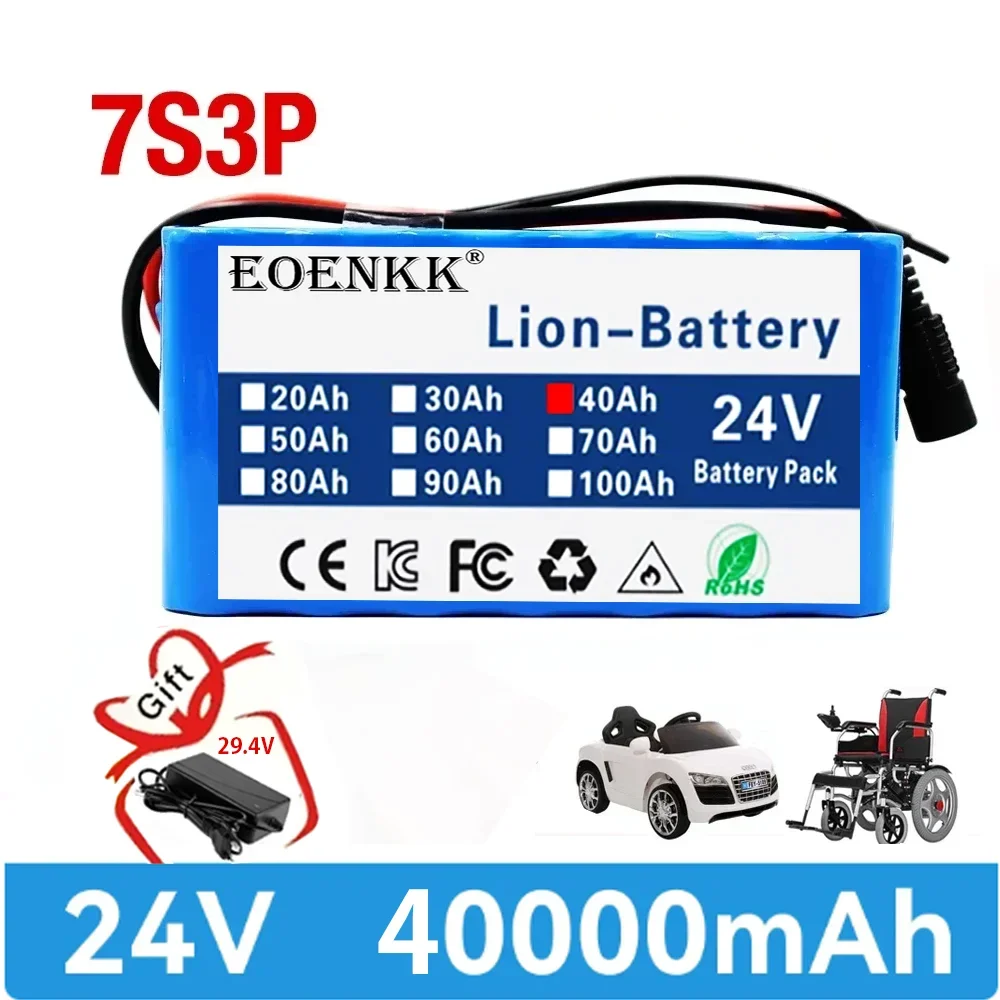 Nuovo modello 24V 40000mAh 7 s3p 18650 batterie ricaricabili 24V batteria al litio batteria per sedia a rotelle 7 s3p batteria per bicicletta