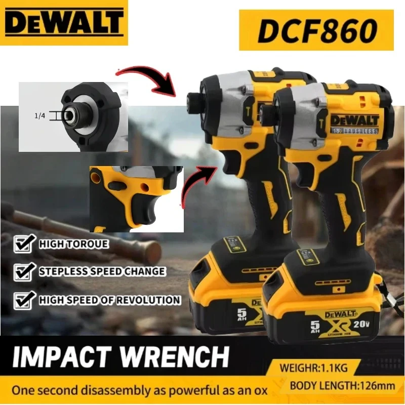 

Аккумуляторная бесщеточная компактная дрель-шуруповерт Dewalt DCF860, электрический инструмент с улучшенными характеристиками, совместимый с аккумуляторами Dewalt.