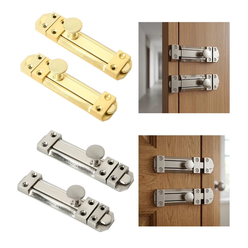 Zinc Alloy Sliding Bolt Locks 2pcs for For bedrooms Bathrooms Cabinets Kitchens and Interior Doors in Residential Settings