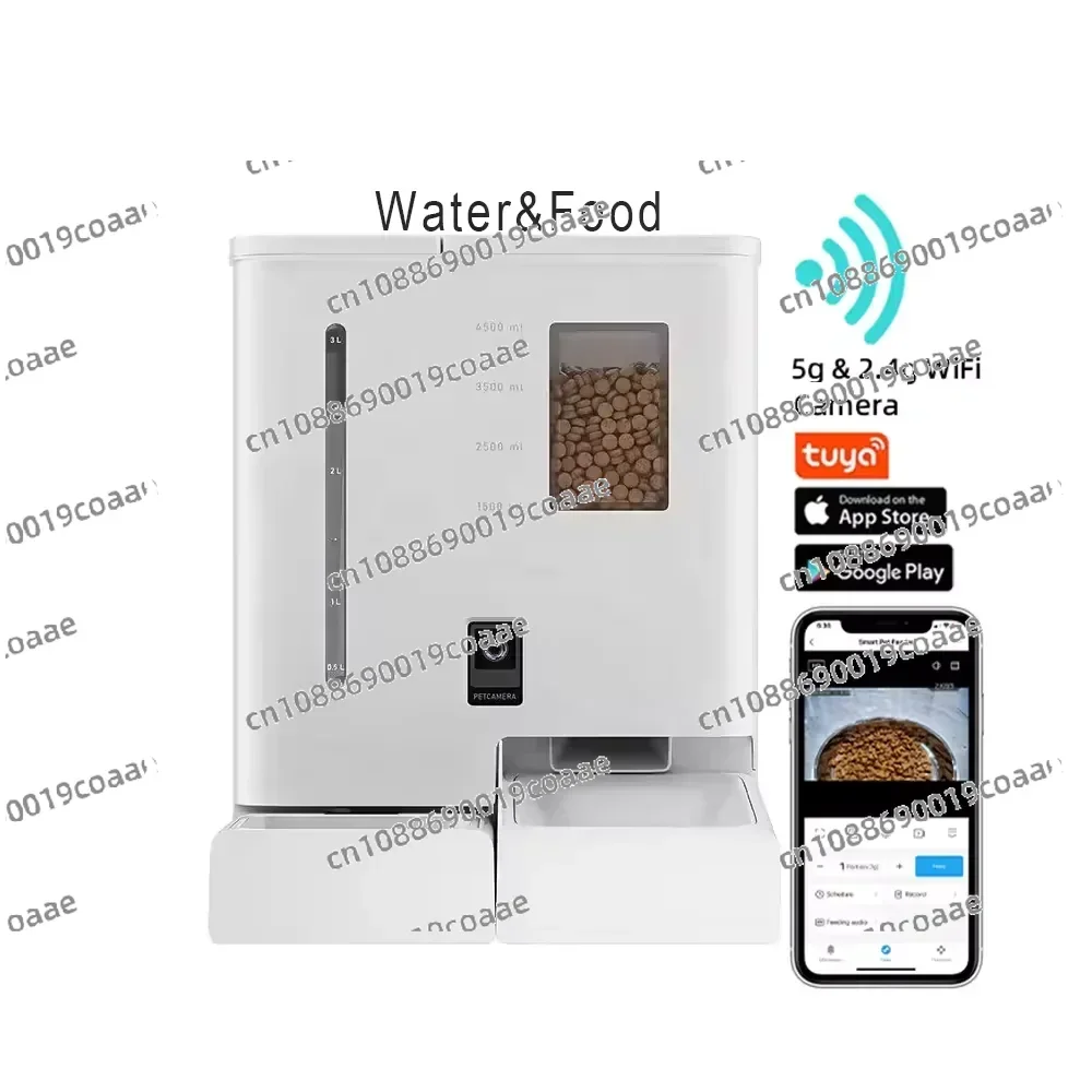 2024 New Cat Dog Automatic Feeder 2in 1 Pet Water Fountain with Camera,OEM/ODM Factory Customized Automatic Cat Dog Feeder