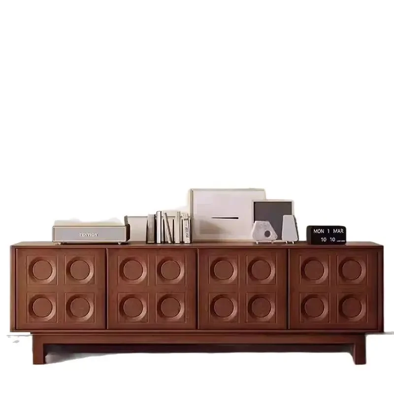 Medieval solid wood TV cabinet, storage cabinet, small apartment multi-functional wall locker