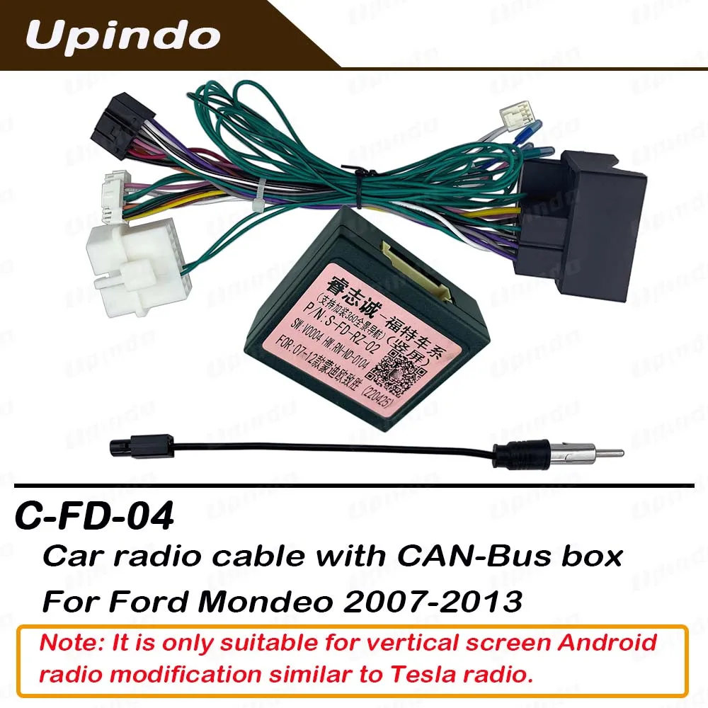 androidラジオ配線ハーネスcanバスアダプター-フォードモンデ​​オ2007-2013カーステレオヘッドユニット電源ケーブル取り付けアクセサリー