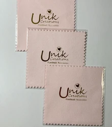 300PCS Custom LOGO 8*8cm Silver Polish Cloth Individual Packed Silver Jewelry Cleaning Wiping Microfiber Suede Cloth B