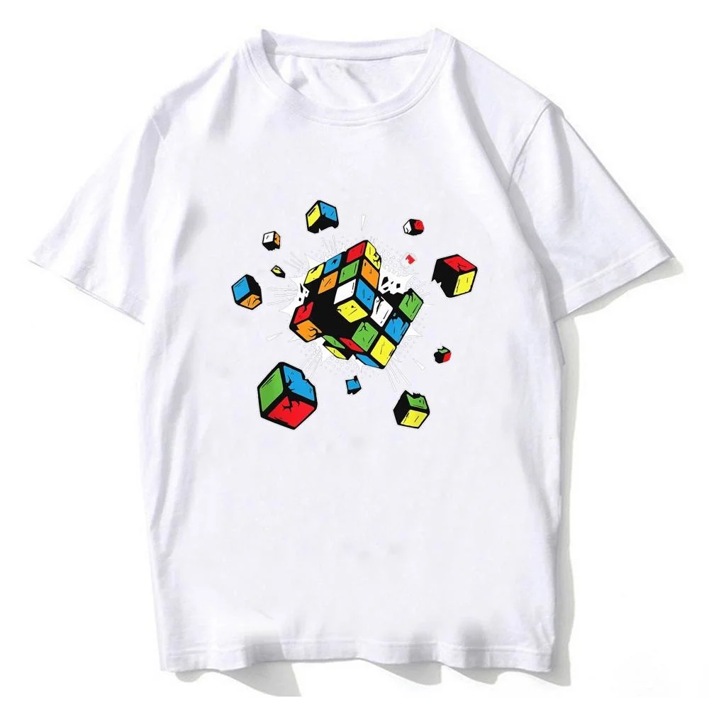 Exploding Rubix Rubiks Rubics Cube Present Pure Cotton EU size t-shirts Japanese comic men t shirt anime unisex clothes