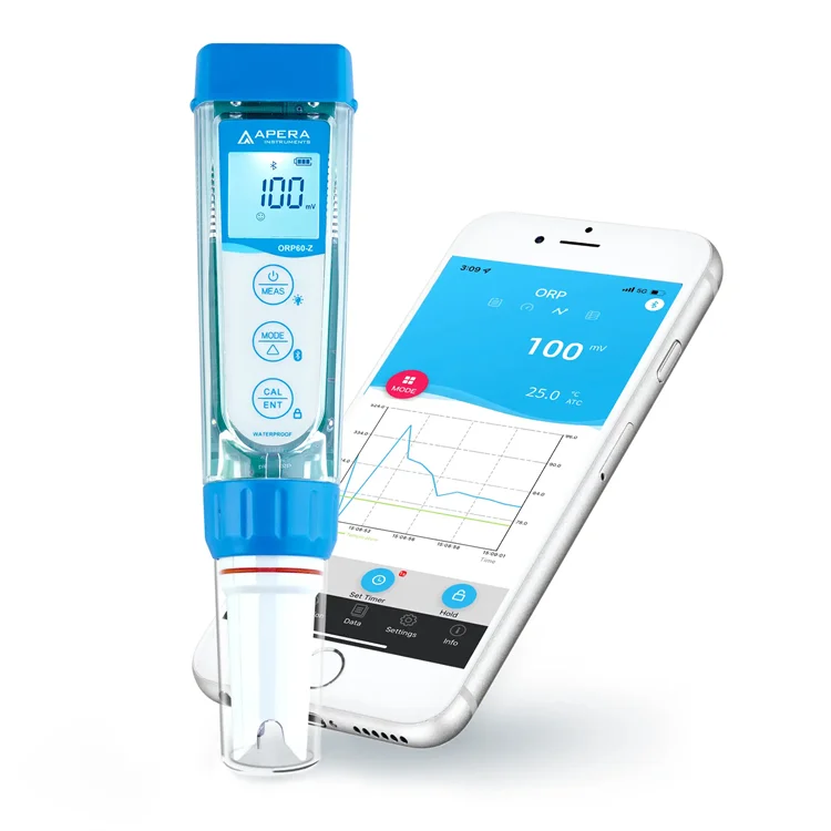 Kit de Medidor de ORP Inteligente de Bolsillo Veidt Weighing Apera ZenTest ORP60-Z, Medidor de pH, Salinidad, Conductividad y ORP, Resistente al Polvo y al Agua