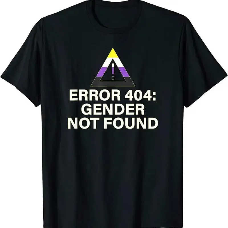 New Limited Error 404 Gender Not Found Agender Non Binary Pride T Shirt