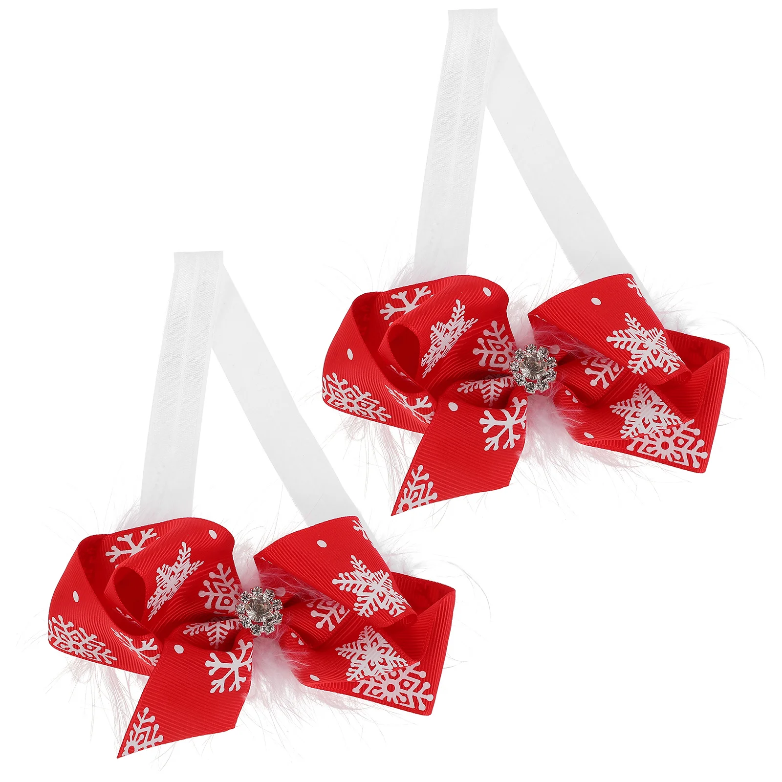 2 個クリスマス女の赤ちゃんヘッドバンド弓ヘアアクセサリー新生児クリスマスベビーヘッドバンドクリスマス幼児頭飾り