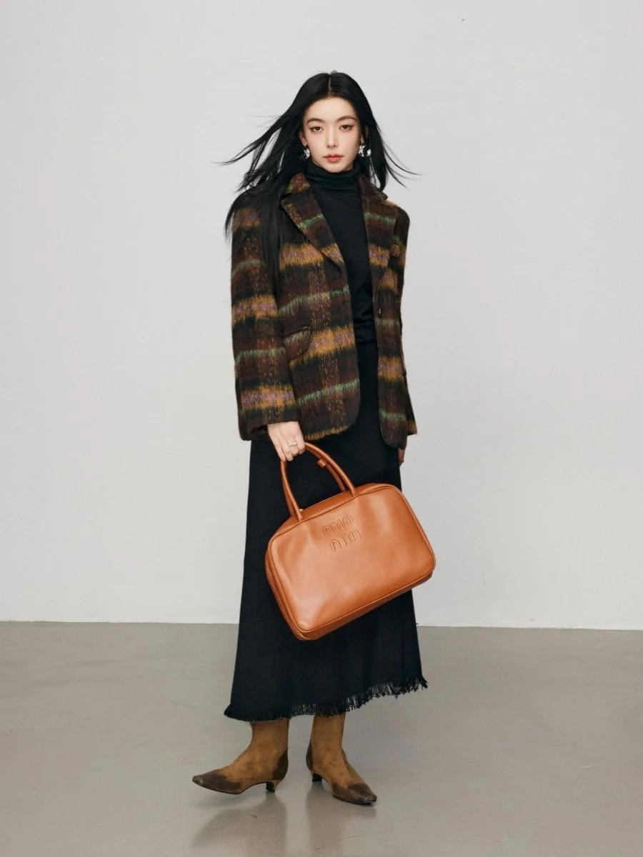 

Chill Zoe Vintage Plaid Suit Jaet Women's ort Sle Winter New Arrival Ele Quali Ladies' Busin Casual Coat