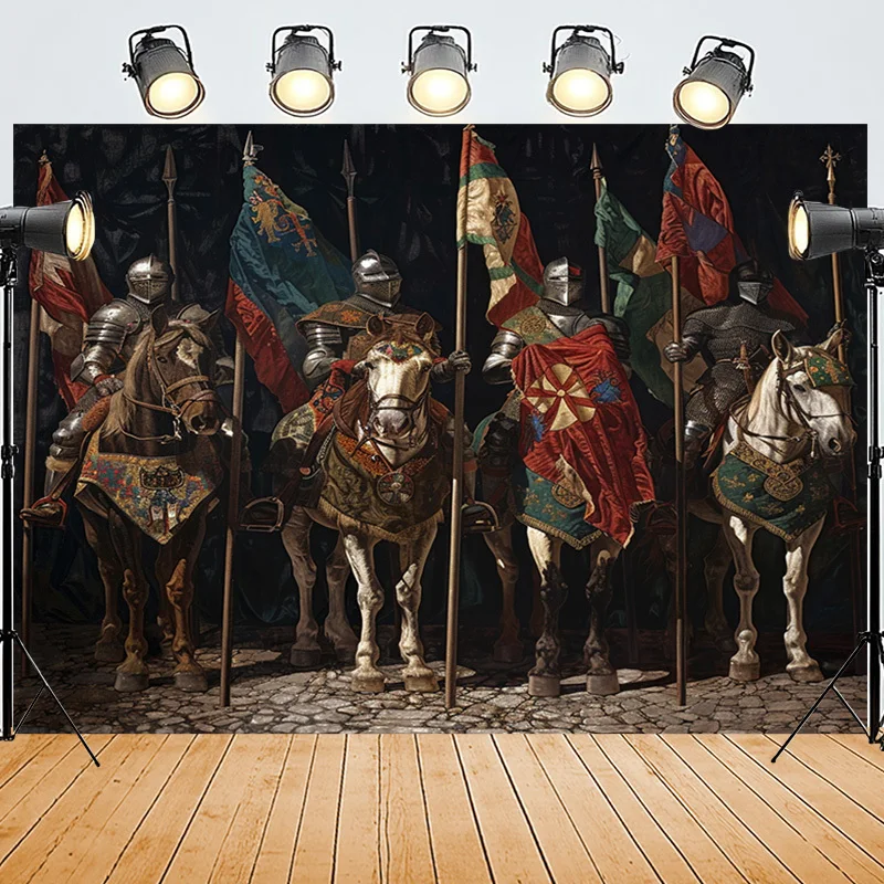 1 Stück mittelalterlicher europäischer Ritter Vintage Wandteppich, Wandbehang Kunst Heimdekoration für Schlafzimmer Wohnzimmer Dekoration