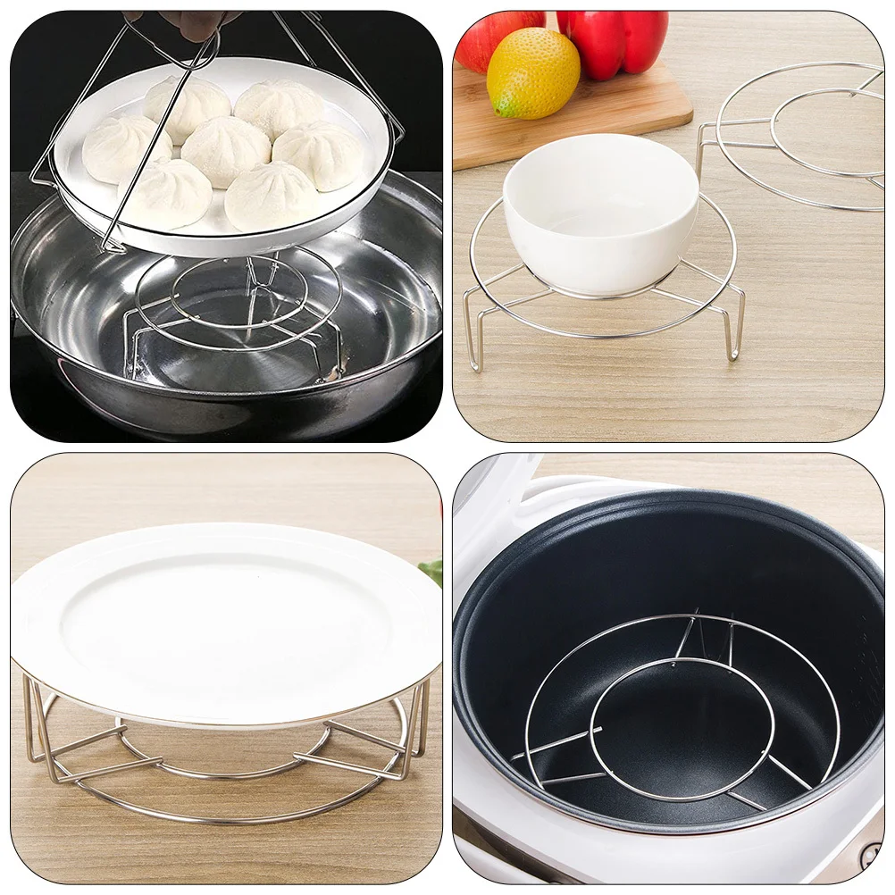 

3Pcs Stainless Steel Steamed Rack Thickened Heat Insulation Pan Pads Home Kitchen Steaming Tray Cooking Stand