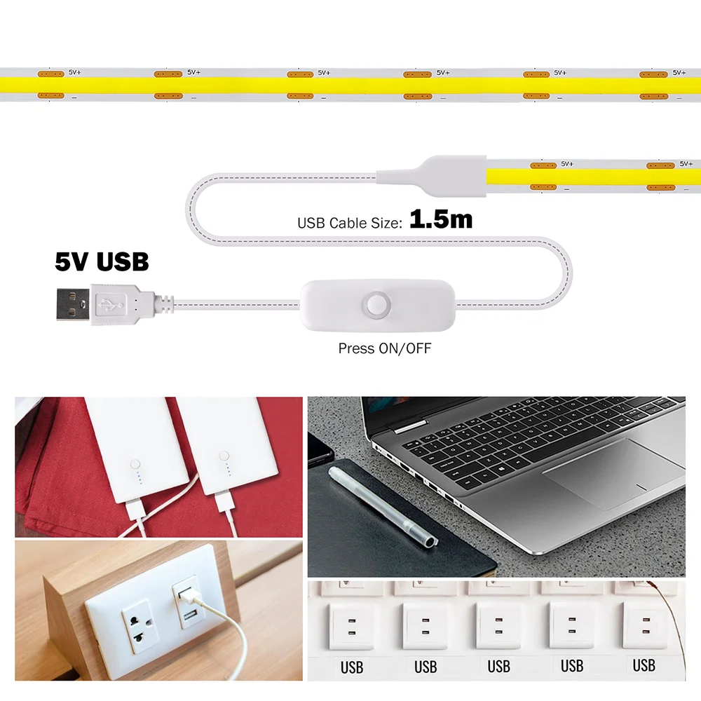 5V USB swicth ledes Tengericső ligh csík Alkalmazkodó m Dióda Célszalag DC5V Elsőfokú beltéri Világítás Lámpa szoba DIY Távolbelátás backlight fali dekor 9 színek