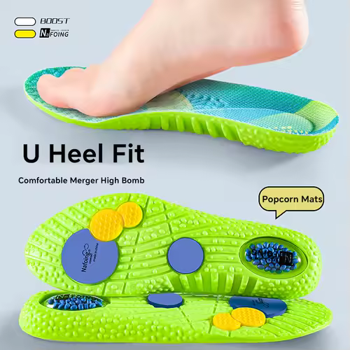 Sport Shock Absorption Insoles Green EVA Air Cushion Breathable Arch Support Orthopedic Shoes Pad Men Women Feet Care Insoles - Image 3