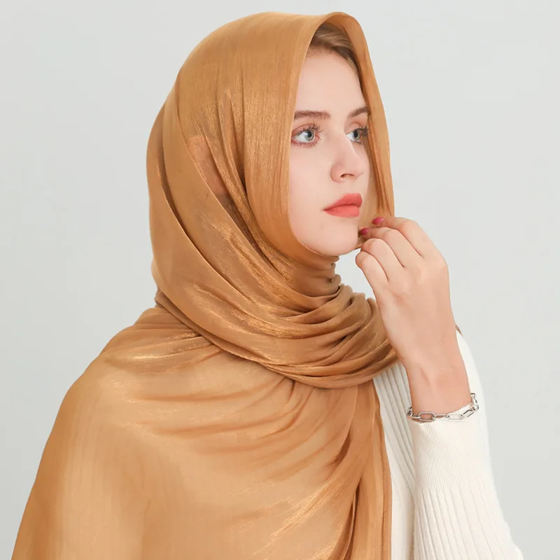 Cross-border spring and summer thin scarf solid color headscarf simple sun protection warm shawl silk scarf women's gauze scarf