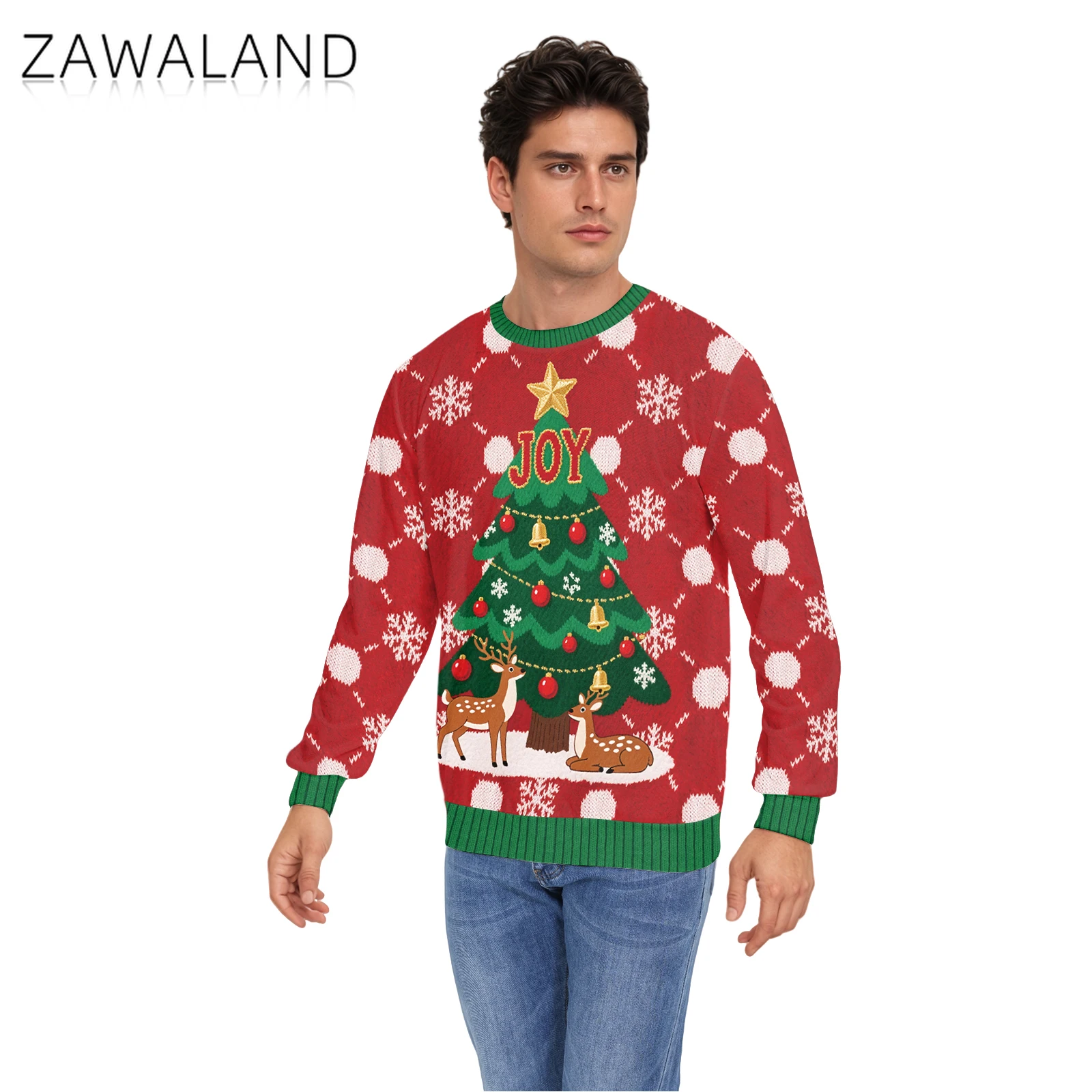 Kaus Natal Jelek untuk Wanita Pria Pasangan Pohon Natal Rusa Santa Pullover Grafis Festival Musim Gugur Musim Dingin Kostum Pesta Cosplay