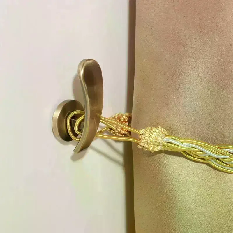 2Pcs Retro Practical Mounted Metal Hooks Curtain Tieback Curtain Hooks Wall Hanger Curtain Holder Home Decor Accessories - view 3