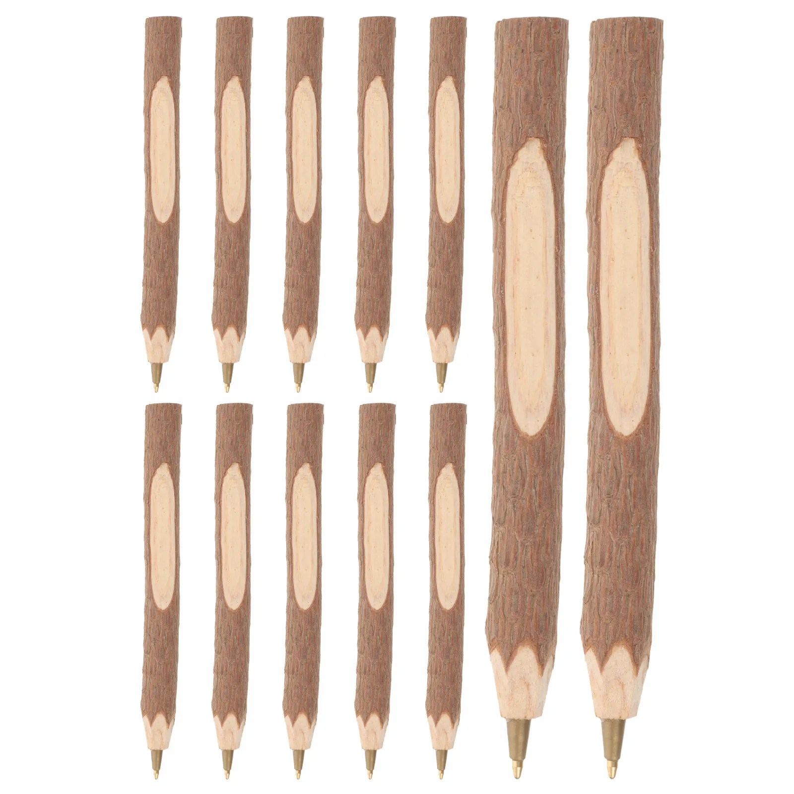 

12Pcs Wood Grain Ballpoint Pens Bark Shape Creative Smooth Writing School Office Students Ballpoint Pens Note Taking