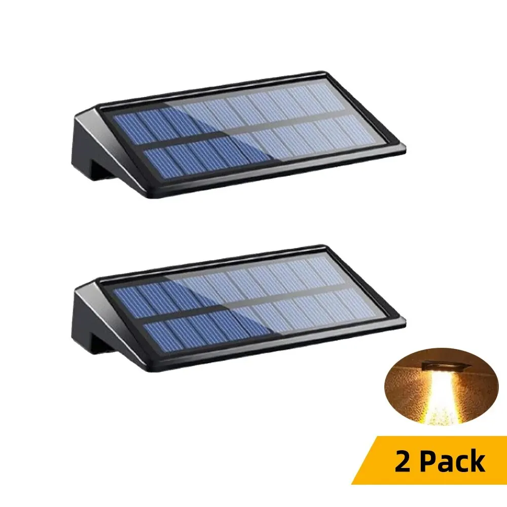 2-pack zonne-wandlampen 4 LED zonne-hekverlichting buiten waterdichte zonne-dekverlichting wandlampen voor hek post tuin pad