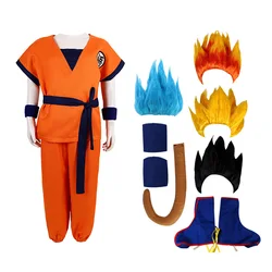 Anime Cosplay Kids Son Goku Costume Anime Cosplay hero Uniform Wig Carnival new Halloween Marvel Exhibition