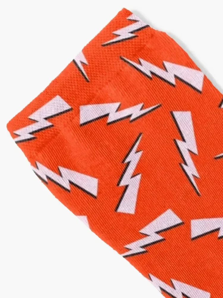 Retro Lightning bolt thunder flash red Socks cotton professional running football new year Socks Girl Men's