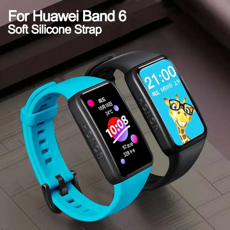 Silicone strap For Huawei band 6 Honor Band 6 Sports smart bracelet replacement wristband For Huawei Band 6 Pro strap Correa