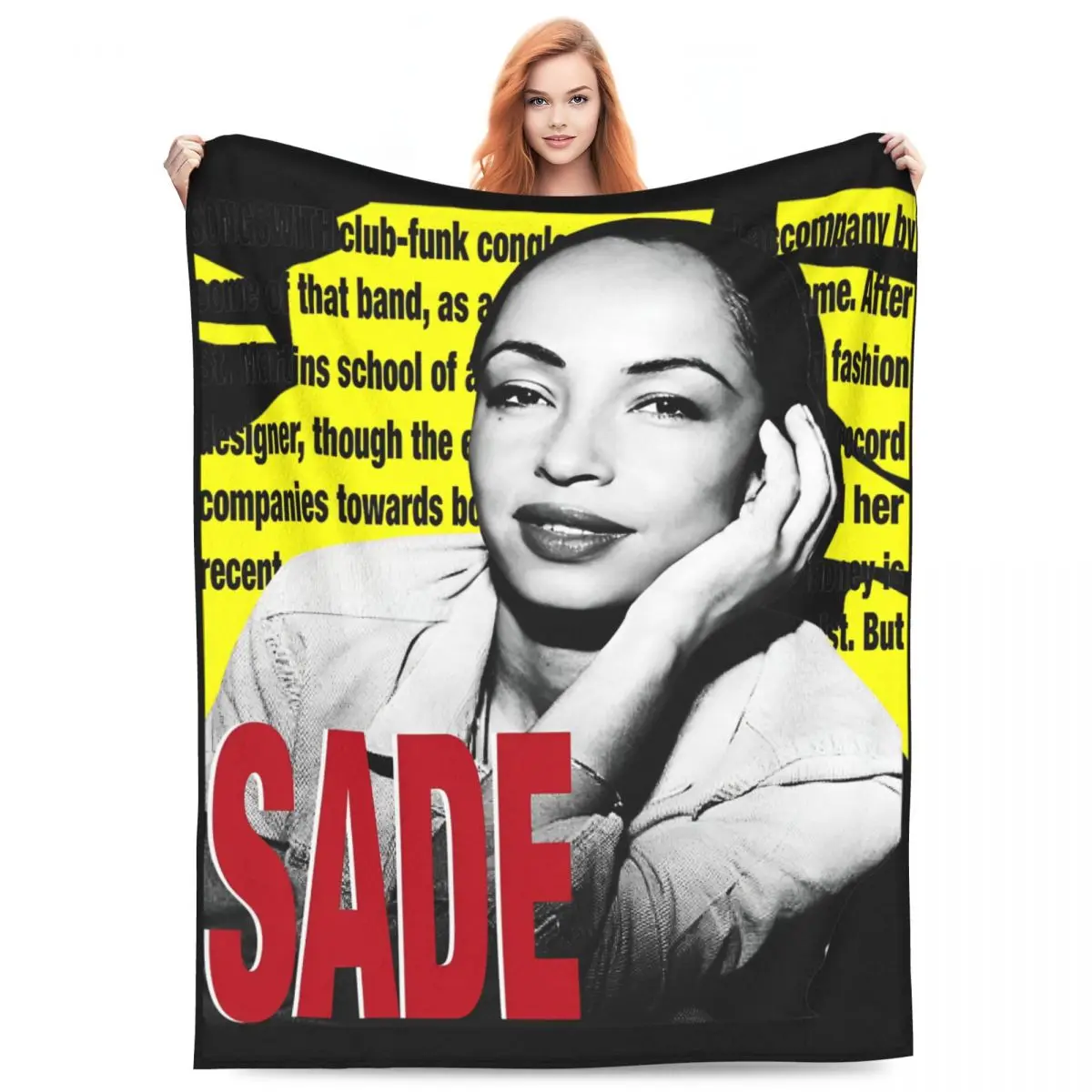 S-Sade Adu Singer Blankets Flannel Printed Multifunction Lightweight Throw Blankets for Sofa Office Quilt