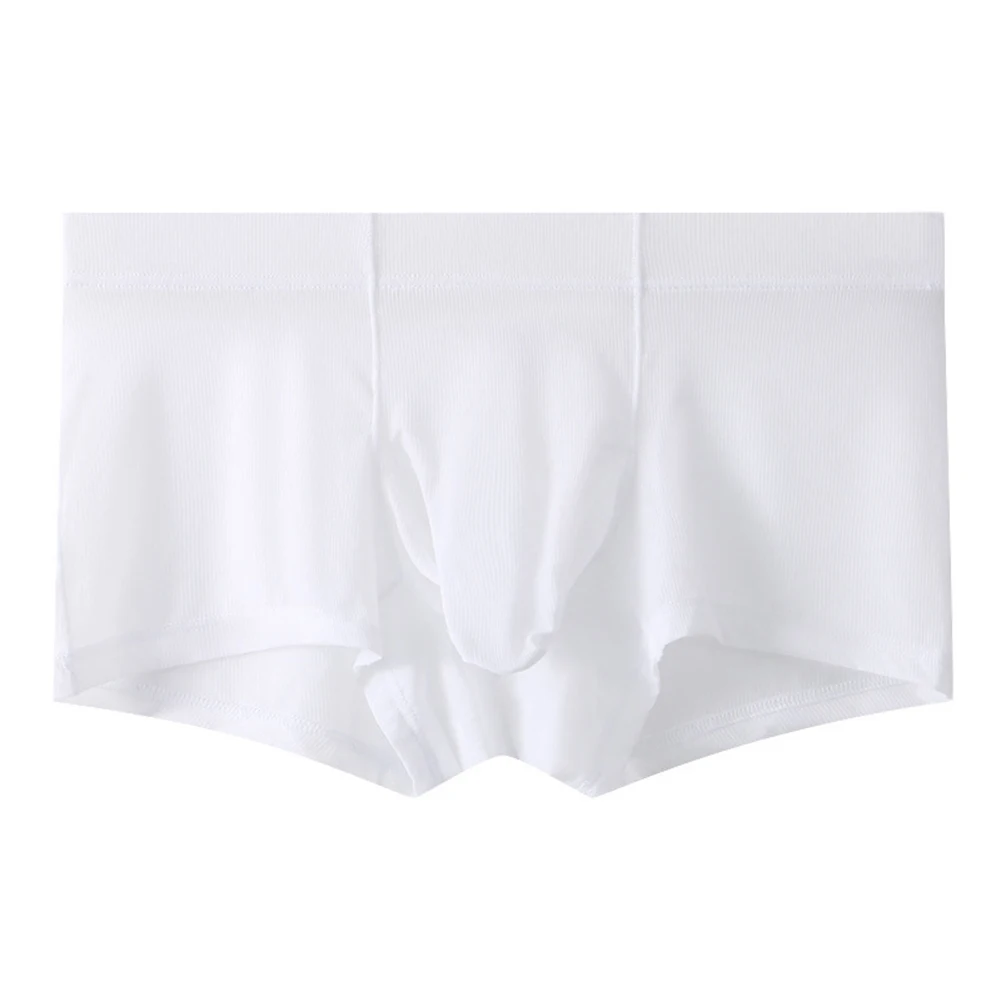 Ice Silk Boxers Underwear for Men with Breathability and Bulge Available in White/Skin color/Black/Gray/Light green/Blue