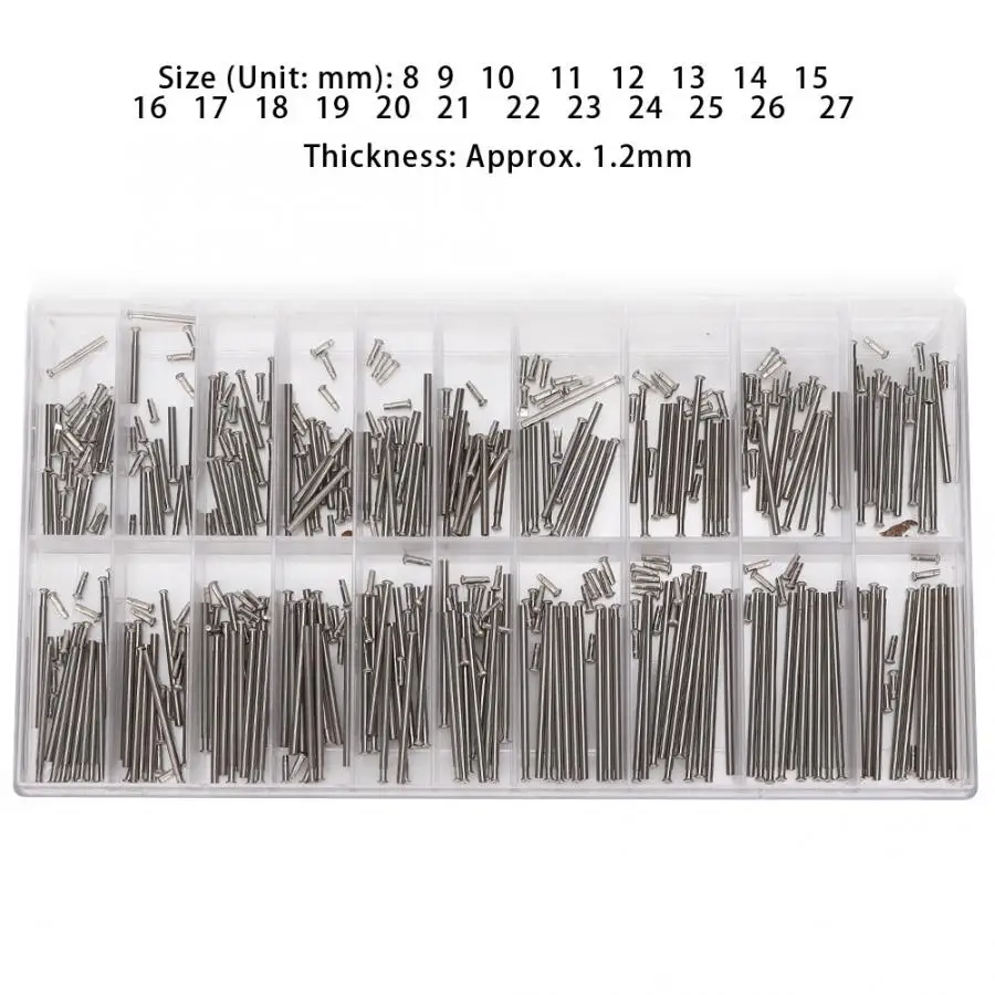 300Pcs 8-27Mm Watch Band Spring Bars Strap Link Pins Horloge Link Pins Tool Set Horloge Repareren tool Accessoire Horlogemaker Gereedschap