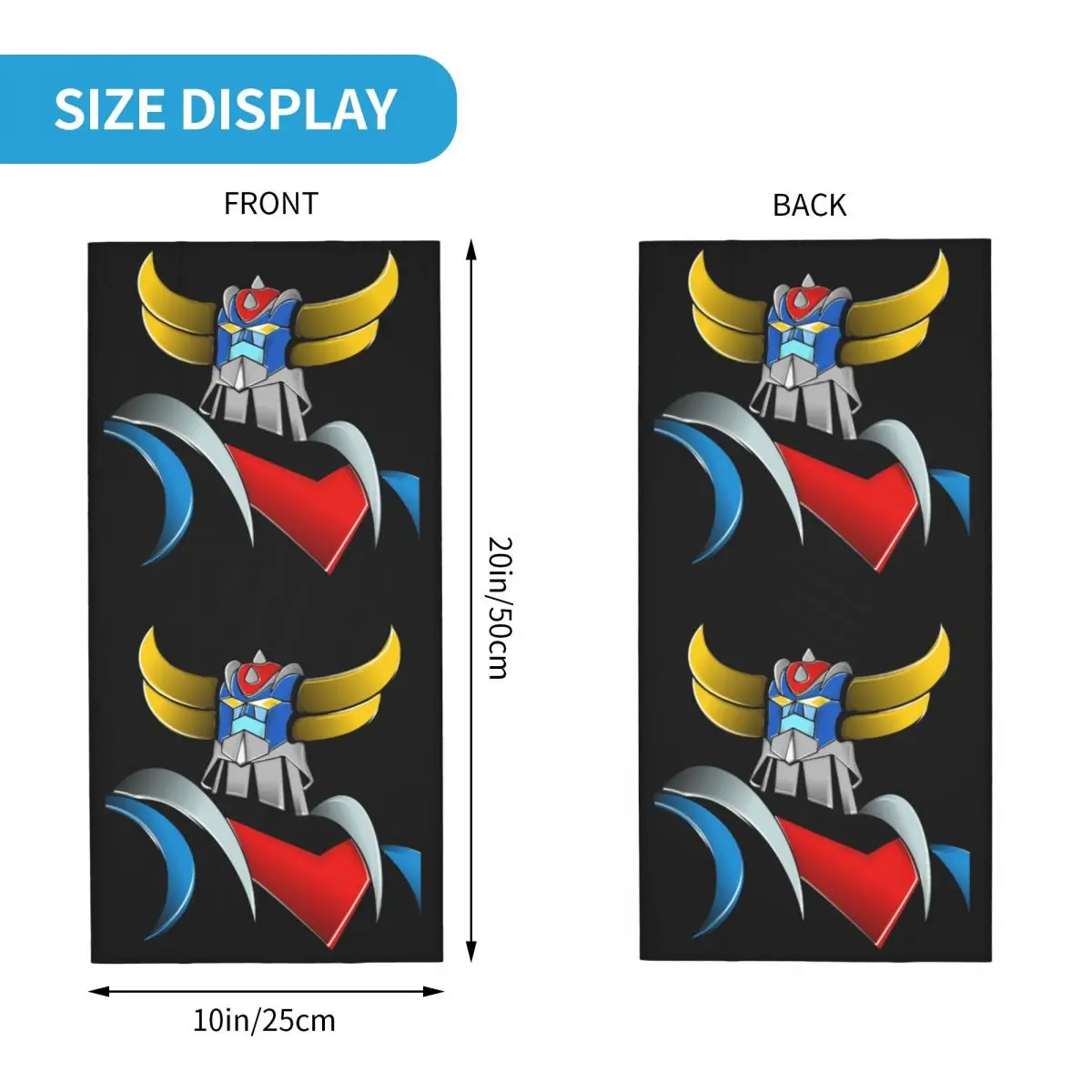 Imagem -06 - Personalizado Goldorak Grendizer Bandana para Mulheres Pescoço Polainas Cachecol Rosto à Prova de Vento Anime Capa Ufo Robô Goldrake Headwear Tubo Balaclava