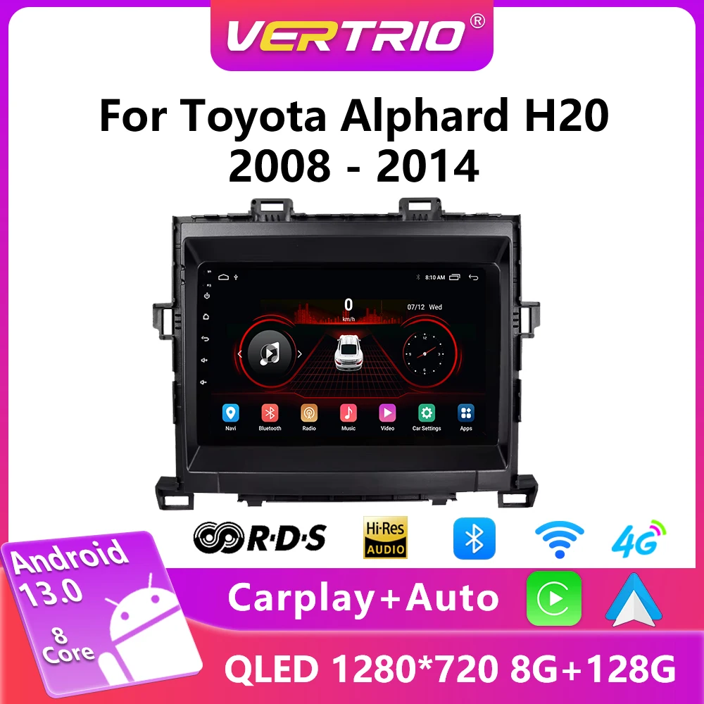 

Android 13 авто для Toyota Alphard H20 2008-2014, автомобильный радиоприемник, мультимедийный GPS-навигатор, видеоплеер, 2 din, DVD, стерео, 4G Carplay