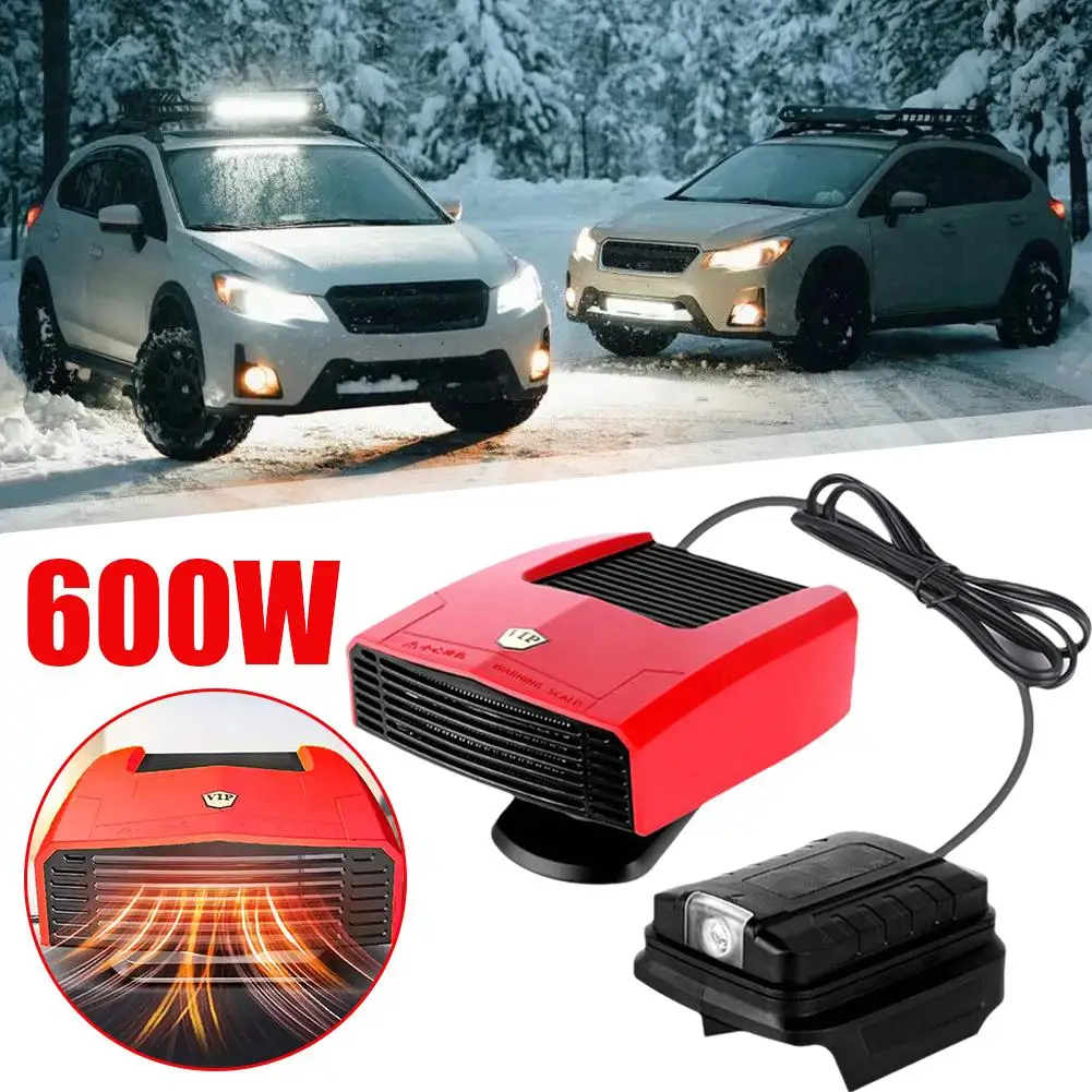 Portable 360 Rotating Car Heater Fan 12V 600W Car Heater Electric Cooling Heating Fan Windshield Defogger Defroster Demister