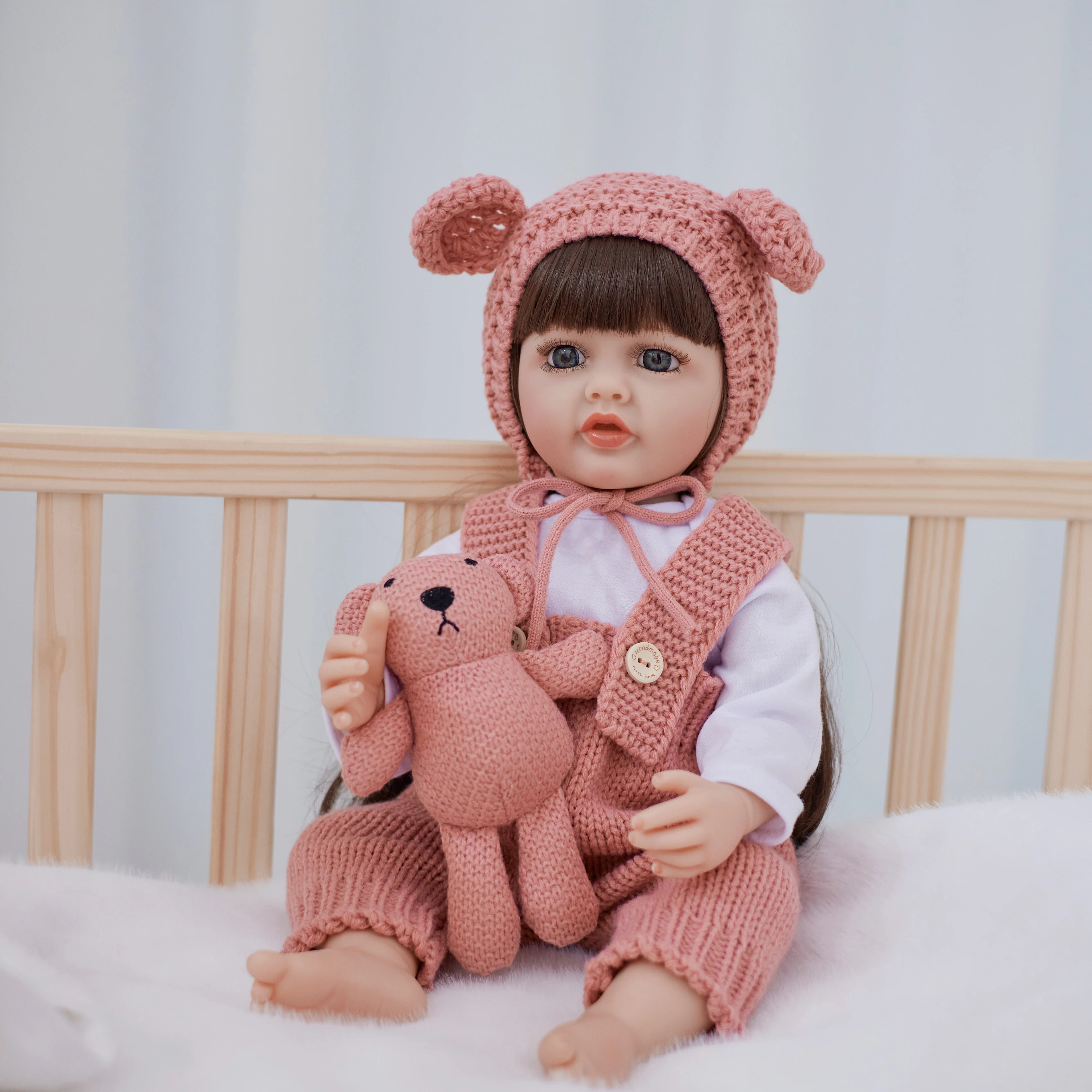 22 inch Creative Rebirth Doll Set, Newborn Baby Doll, Simulation Doll with Accessories, Birthday Gift, Christmas Gift