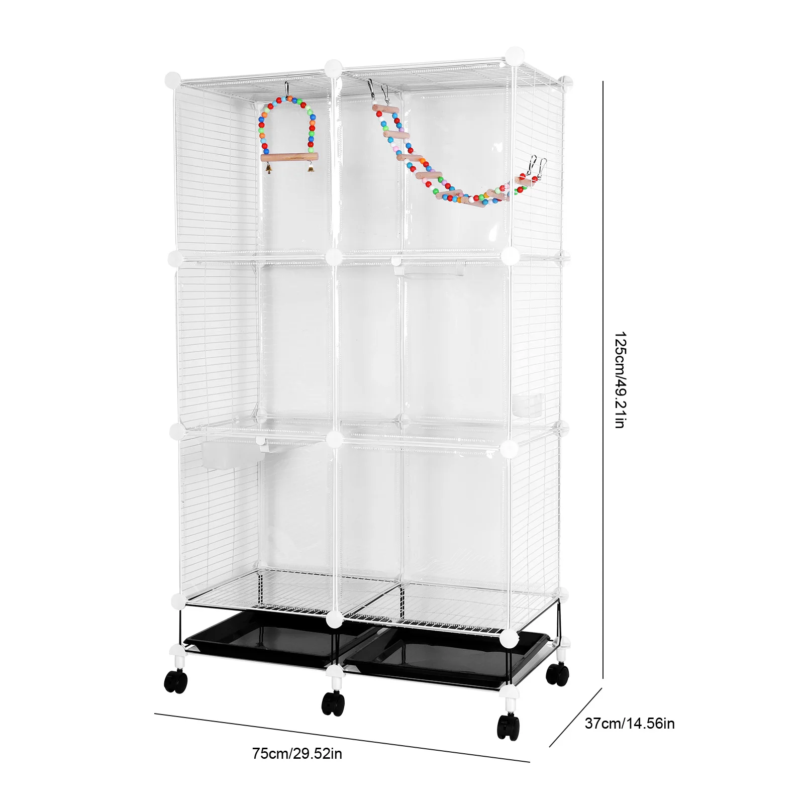 

Широкая подставка для птичьей клетки на колесах с подставкой, поднос, качели, лестница, большой птичий домик для попугаев, корелл, Conure Budgie Canary Finch