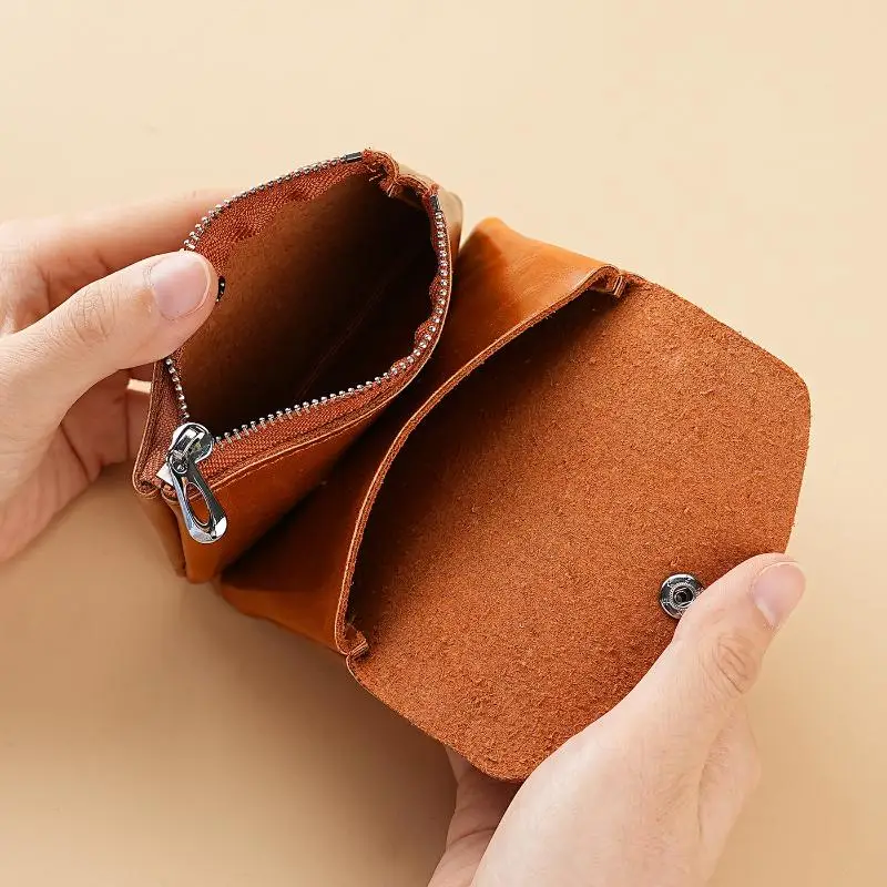Damen-Münzbörse, Herren-Kurztasche, Geldbörse, Wechseltaschen, Geldbeutel mit Reißverschluss, Vintage-Stil, Organizer-Geldbörsen, PU-Leder, Schlüssel- und Kartenhalter – Detail 3