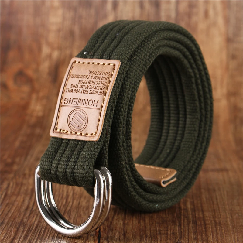 Nieuwe heren en dames Koreaanse versie 16 kleuren dubbele lus gesp canvas riem 43 inch casual broek canvas riem jeugd broek riem